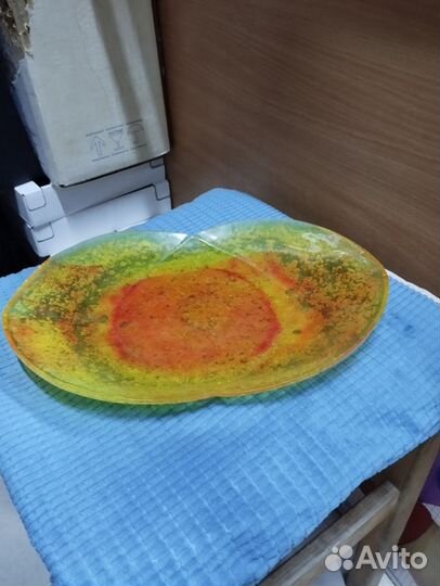 Ваза, Блюдо, Лепесток из вспененного стекла Сочи