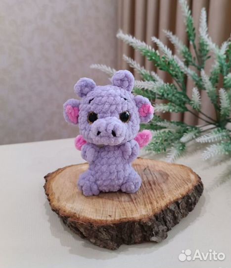 Вязаные брелки заяц зайчик хаски собака дракончик