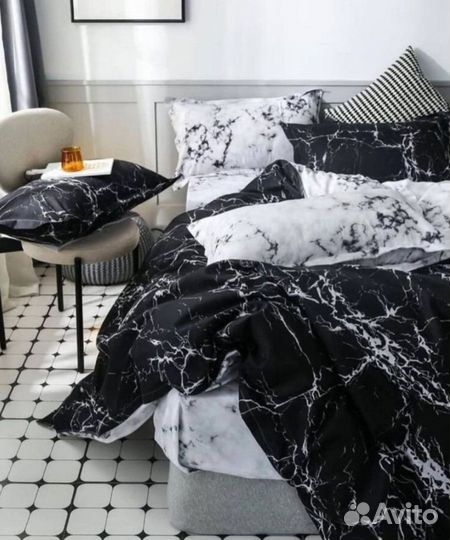 Постельное бельё мрамор
