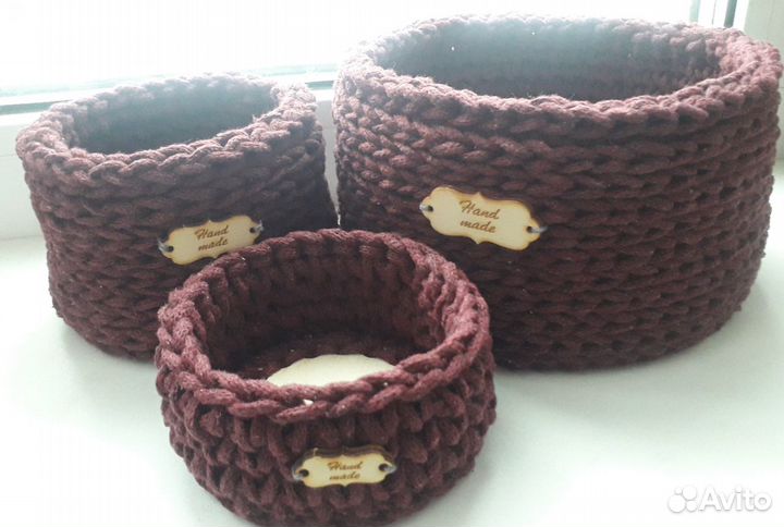 Корзинки из хлопкового шнура