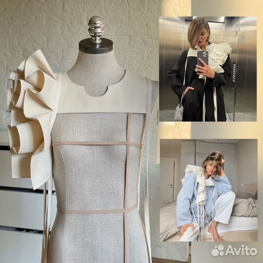 Манишка с воланами / Съемный воротник (молочный)