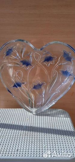 Ваза конфетница, фруктовница, цветное стекло