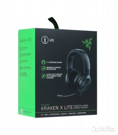 Наушники Razer Kraken X Lite, черный