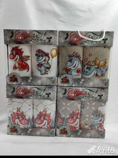 Новогодние полотенца в упаковке