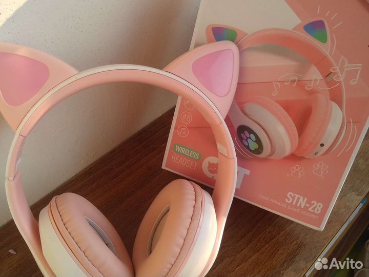 Беспроводные наушники с кошачьими ушками