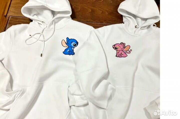 Парные худи с вышивкой Стичей