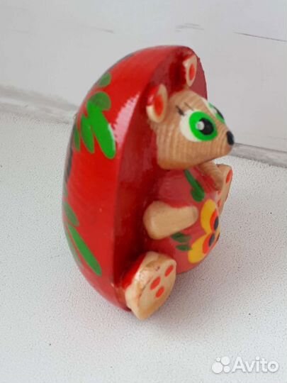 Ёжик, фигурка, дерево, роспись, сувенир