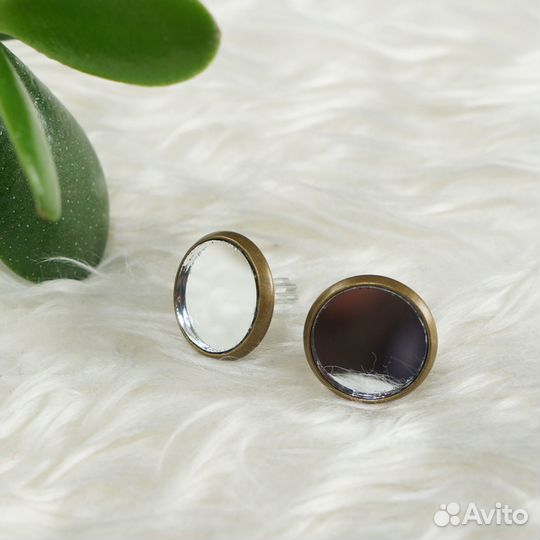 Серьги пусеты Зеркало Mini