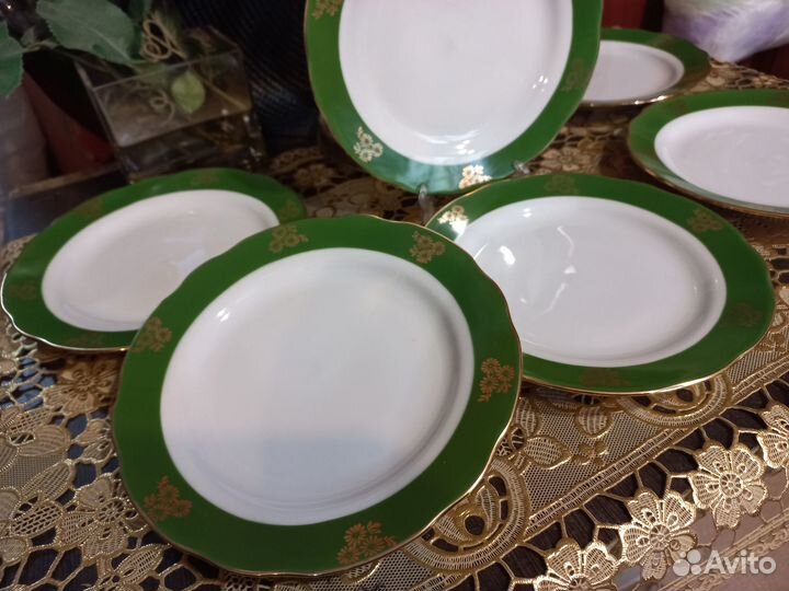 Дулево, Тарелки с золотыми ромашками десертные 6шт