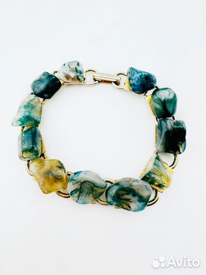 Винтажный браслет Англия натуральные камни