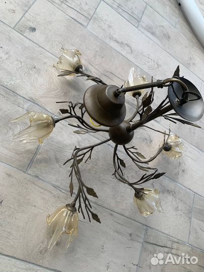 Люстра кованная муранское стекло