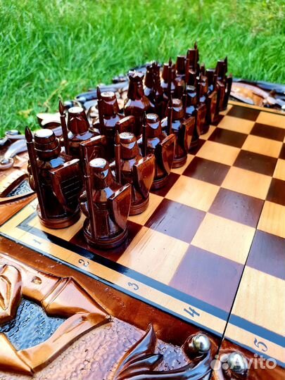 Шахматы нарды шашки ручной работы