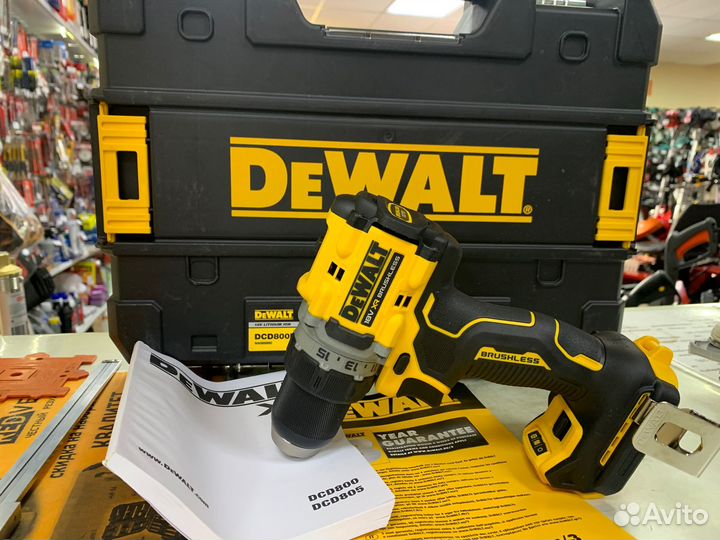 Бесщеточный шуруповерт dewalt DCD800NT 18В европа