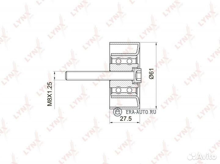 Lynxauto PB3027 Ролик обводной ремня грм