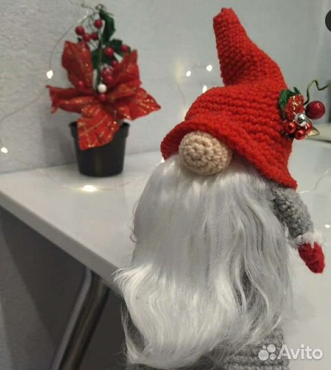 Гном вязаный игрушка хэндмейд