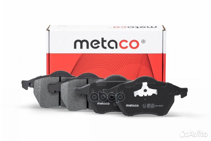 Колодки тормозные передние к-кт '3000-156 metaco
