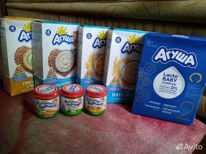 Детские каши Агуша, овощное пюре