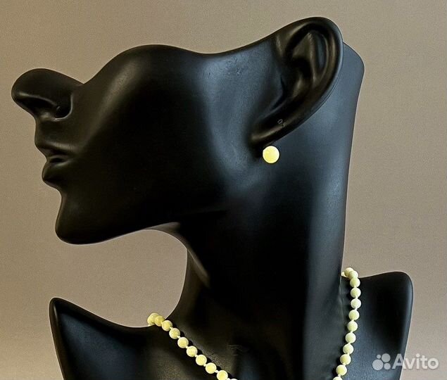 Серьги гвоздики пуссеты янтарные