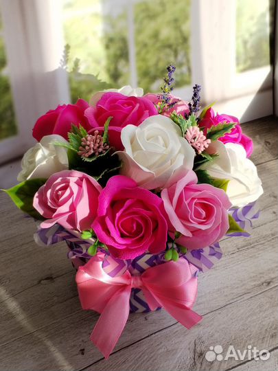 Букет из мыльных роз