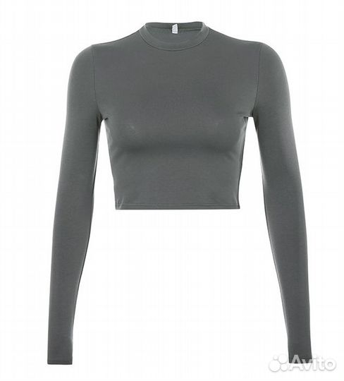 Кроп топ с длинным рукавом Лонгслив Водолазка XS-S