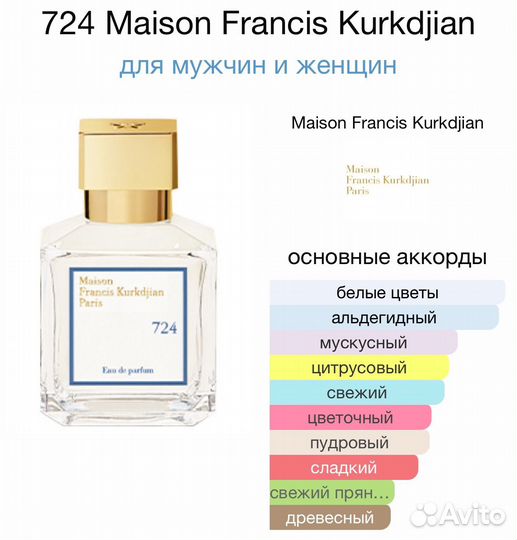 Maison Francis Kurkdjian 724 оригинал распив