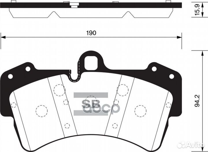 SP2197 колодки дисковые передние диск 18' VW T