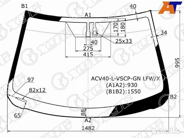 Стекло лобовое toyota camry europe/russia ACV 40