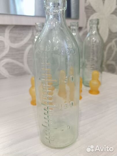 Бутылочка для кормления стекло и соски