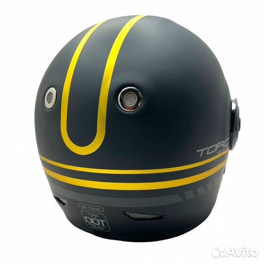 Мотошлем интеграл Torc T1 retro черно-золотой