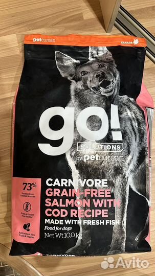 Беззерновой корм для собак GO с лососем