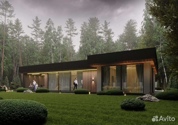 Готовый проект дома 153 метра с плоской кровлей