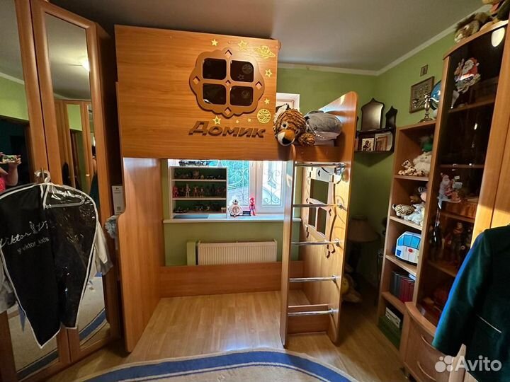 Кровать чердак домик с матрасом 160х70