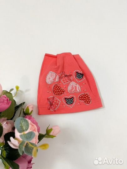 Новая трикотажная шапка для девочки 2-4 года