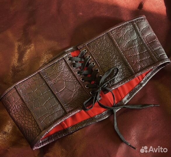 Пояс корсаж из натуральной кожи