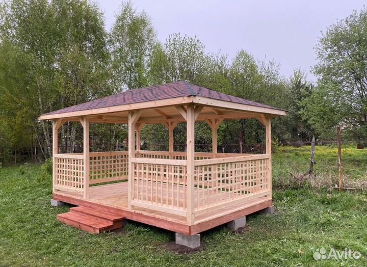 Беседки из дерева для дачи