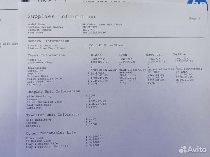 Цветной лазерный мфу Hp laserjet 178nw