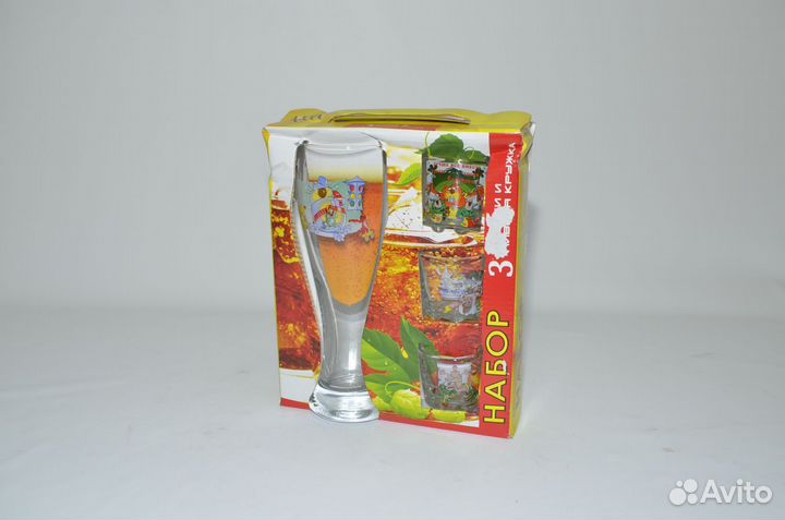 Набор/бокал д/пива+3 стопки/ приколы /мир