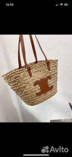 Соломенная сумка celine