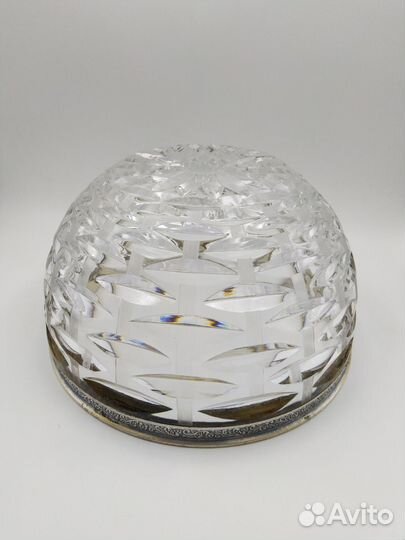 Ваза хрусталь мельхиор СССР 70-е годы