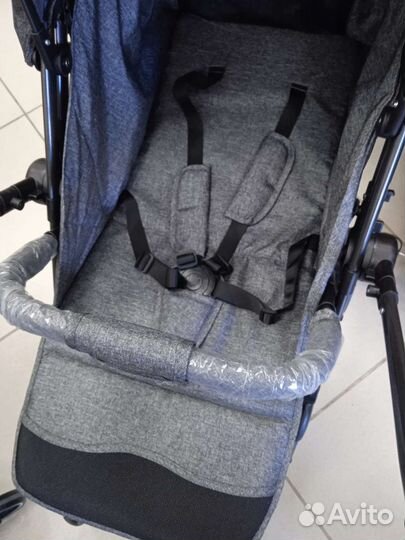 Коляска перекидная ручка, серая