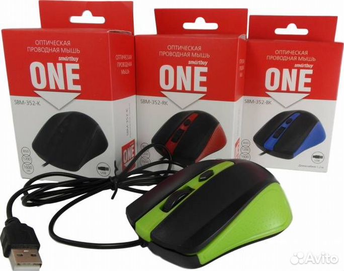 Мышь проводная Smartbuy ONE 352 (SBM-352-RK) красн