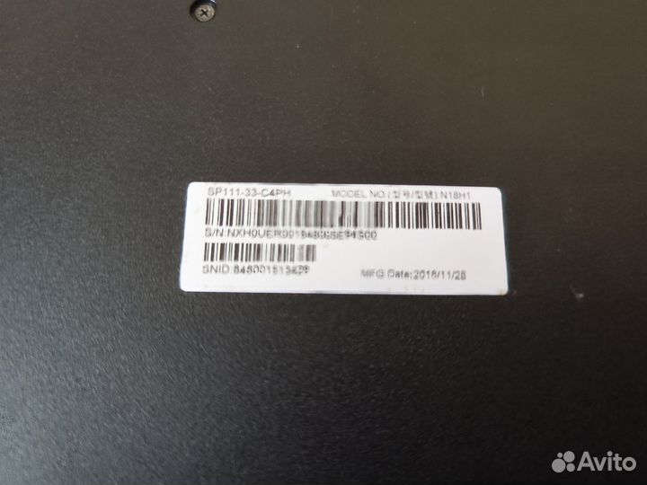 Ноутбук (ультрабук) Acer Spin 1 SP111-33-C4PH