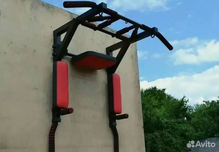 Мультихват Турник, черный с красным