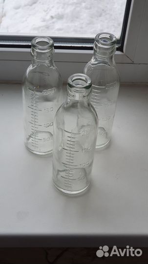 Бутылочки стеклянные для молочной кухни