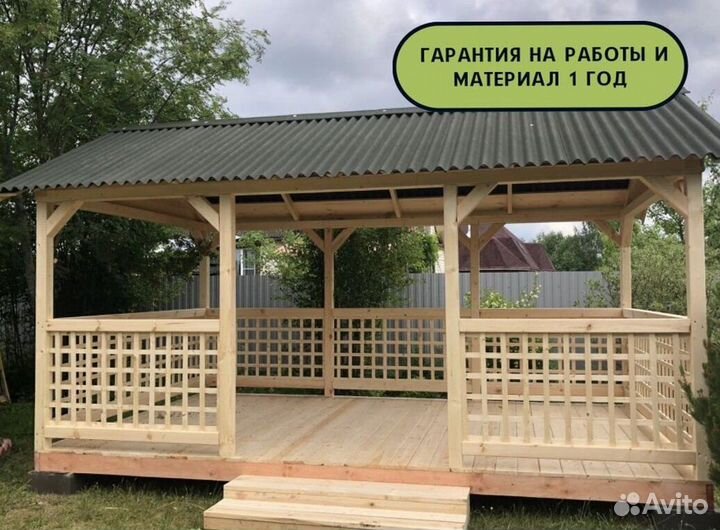 Беседки из дерева для дачи