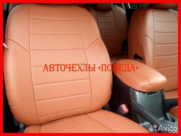 Чехлы Kia Sportage 3 из экокожи коричневые Классик