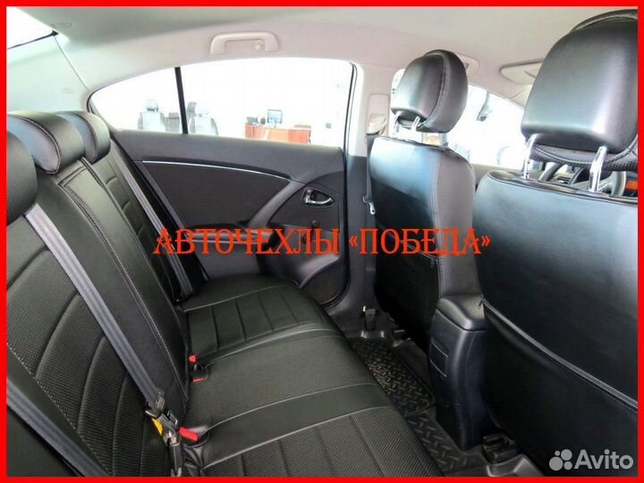 Чехлы Toyota Avensis 3 из экокожи чёрные Классика