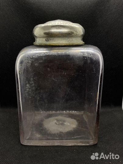 Чайница. Чайная банка. Старинное стекло. Урановое