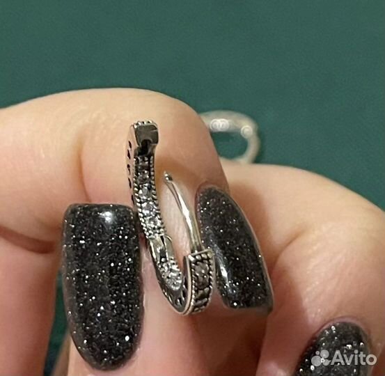 Серьги кольца Pandora