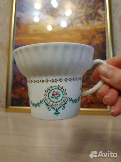 Чашка с блюдцем костяной фарфор лфз